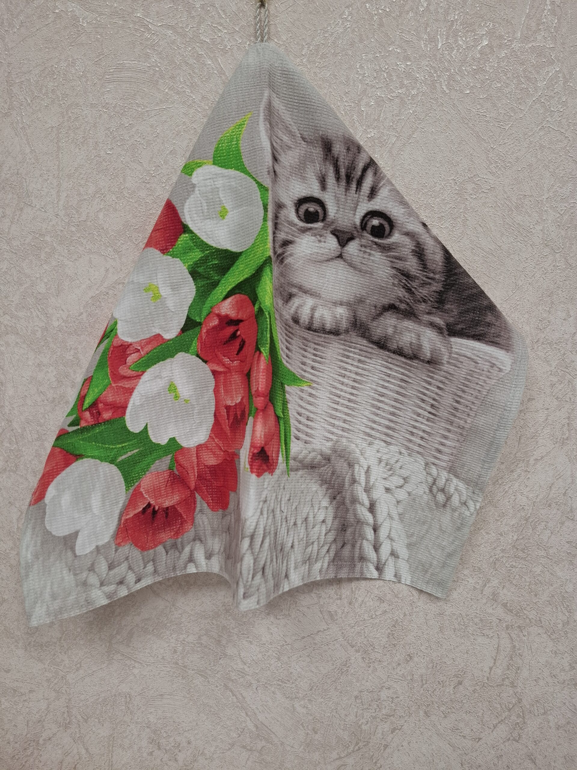 Полотенце рогожка КОТИК 56х45