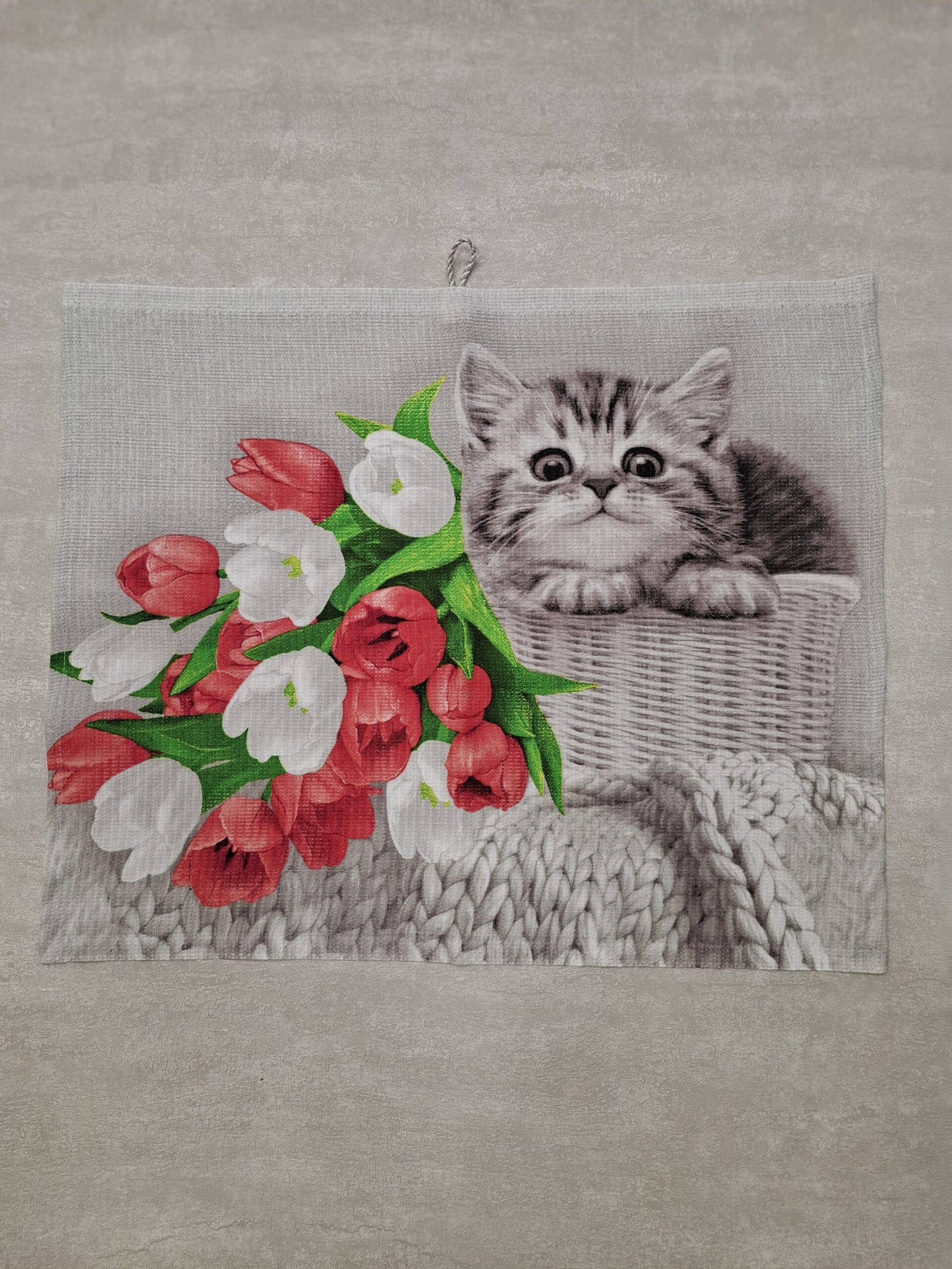 Полотенце рогожка КОТИК 56х45