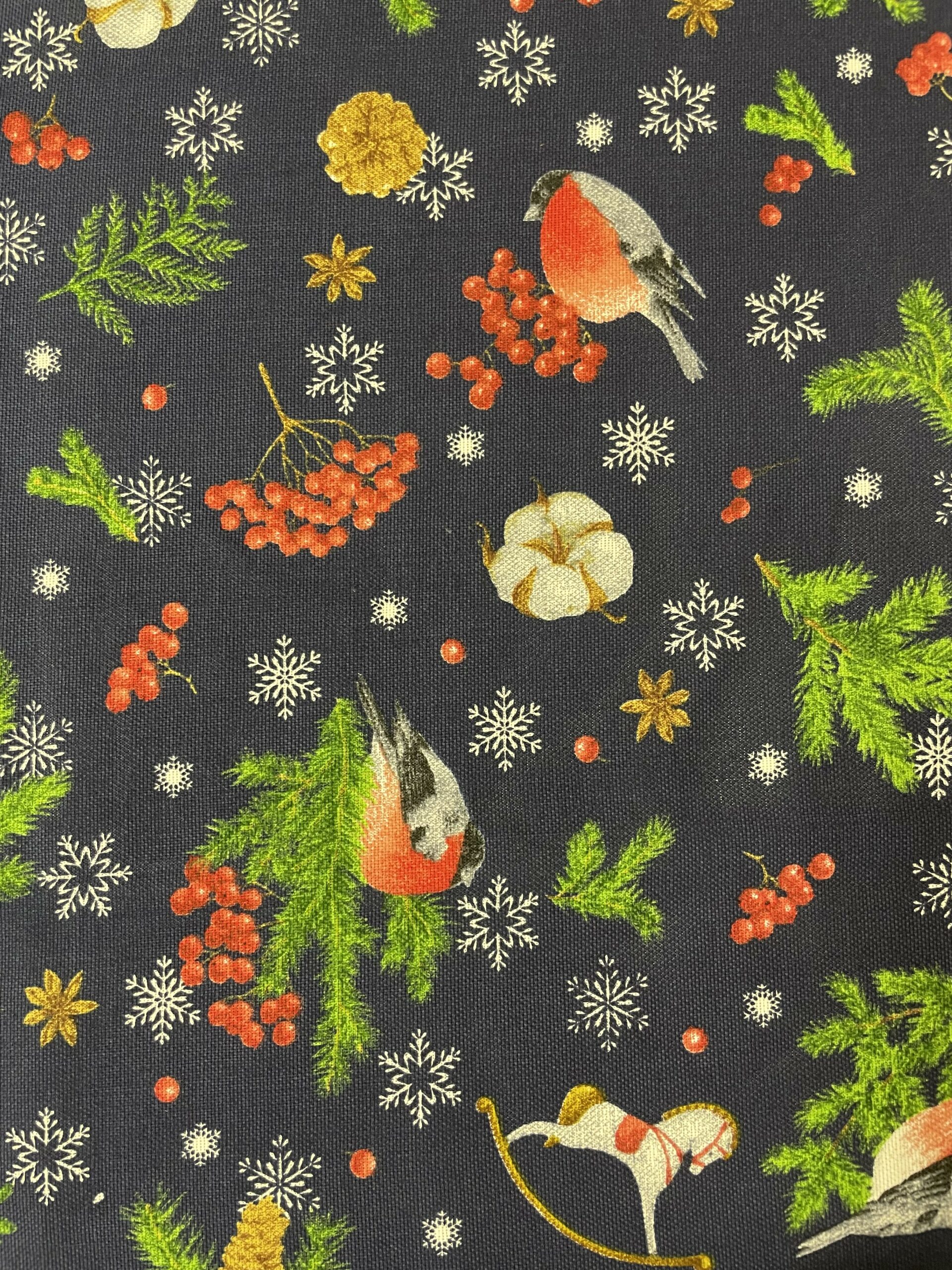 СКАТЕРТЬ рогожка ВОЛШЕБСТВО НА СИНЕМ