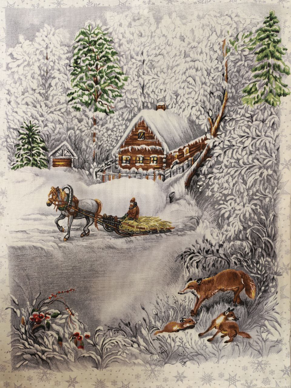 Полотенце рогожка ЗИМНЯЯ СКАЗКА