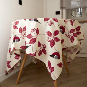 СКАТЕРТЬ рогожка СНЕГИРИ